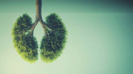 Conceptual Art of Tree Formed as Lungs Representing Nature and Health