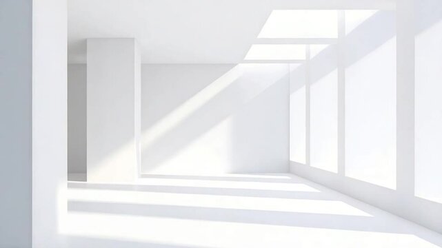 Modern empty sunlit room