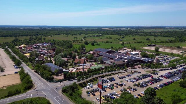 13.6.25 Elstal Deu, Karls amusement park. Lovely aerial view flight drone