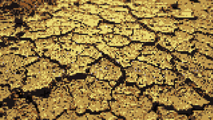 Dry cracked soil pixel art