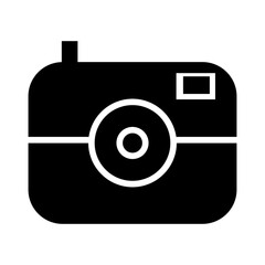 black and white digital camera icon vector