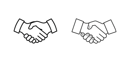 Professional Handshake Icons: Symbolizing Agreement, Partnership, and Trust

