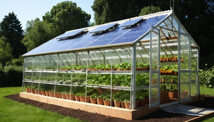 Obraz premium Solar Powered Greenhouse for Organic Vegetables