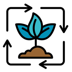 Organic Regeneration  Icon Element For Design	