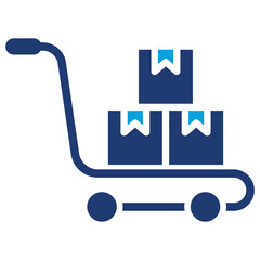 Trolley Flat Blue Icon