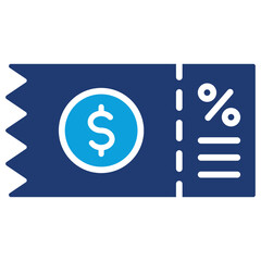 Voucher Flat Blue Icon
