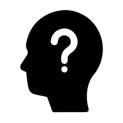 Human Head Profile With Question Marks Symbolizing Curiosity and Inquiry
