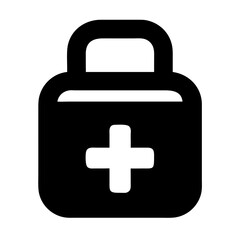 Vector Illustration of a Medical Bag Featuring a Cross Icon for Healthcare Use