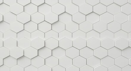 Naklejka premium Abstract geometric pattern of interlocking white hexagons.