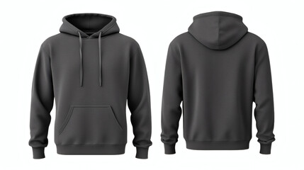 Plain Gray Hoodie 3D Mockup showcasing front view for apparel design presentation on white background