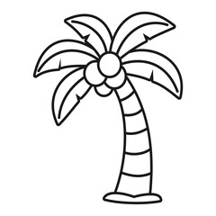 Palm tree tropical plant vector illustration coloring page isolated on white background	