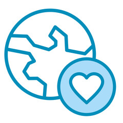 Earth Heart  Icon Element For Design	