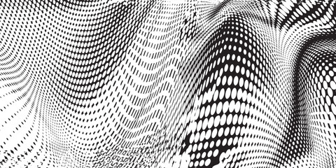 Monochrome gradient halftone dots background. Vector illustration. Abstract small grunge dots on white background