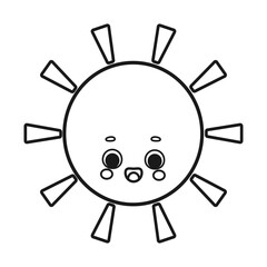 Cute sun smiling sunshine vector illustration coloring page isolated on white background	