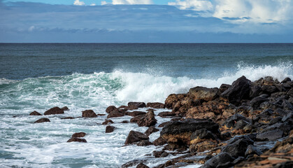 Ocean Waves Crashing on the South Shore of Oahu in Honolulu Hawaii.