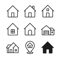 Obraz premium Home icons collection simple vector pack. Outline symbols. Line design