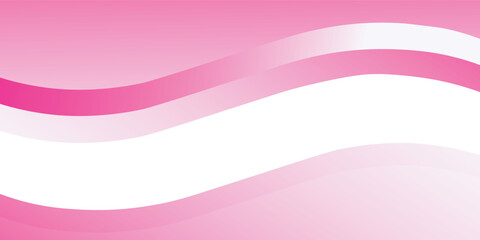 Abstract shiny bright white, pink waves banner design.
