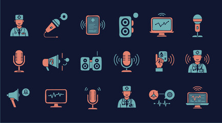 vector set of audio icons