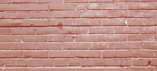 Abstract vector red old bricks stone wall halftone textured background. Modern half tone dotted of retro terra cotta colour brick pattern for expressive design, banner, vintage rustic surface