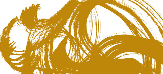 Bright mustard yellow textured distressed painted bold brush strokes background. Grunge muted orange retro paintbrush stroke smear with spray texture for business banner, surface, poster design