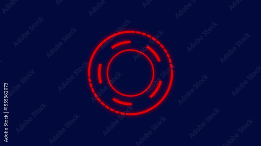 Poster hud circle rotation elements black background.