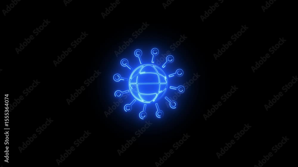 Poster icon line motion graphic network thin line motion icons for website design and development, app deve