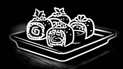 Sushi Rolls On A Plate