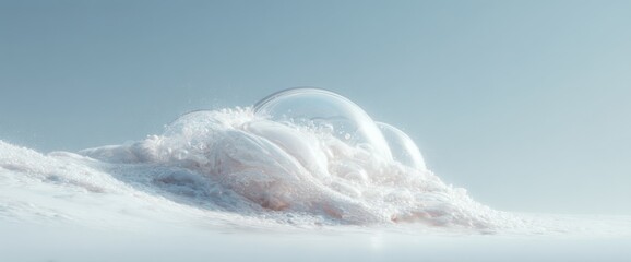 White Foam Bubbles Abstract Background Texture