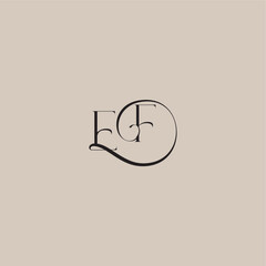 dinamyc curvy initial concept EF elegant and luxury style monogram wedding logo letter