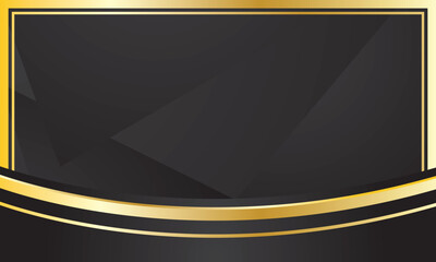 Black gold gradient abstract curve border for certificate