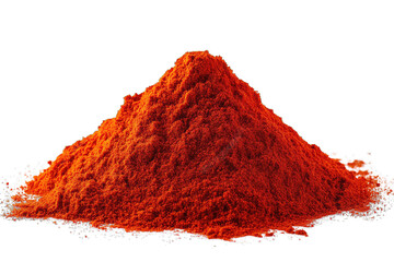 A Pile Of Bright Red Paprika Powder Isolated On A Transparent Background