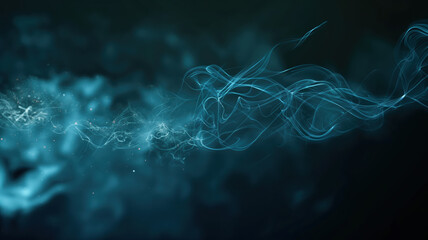 Ethereal Light Stream in Dark Background with Glowing Particles and Abstract Smoke-like Patterns for Creative Design Projects and Backgrounds