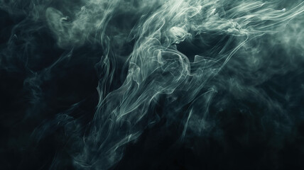 Ethereal Swirling Smoke in Dark Background, Abstract Art, Atmospheric Texture for Creative Projects and Visual Designs