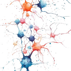 Naklejka premium watercolor vector of Neural Networks, isolated on a white background.