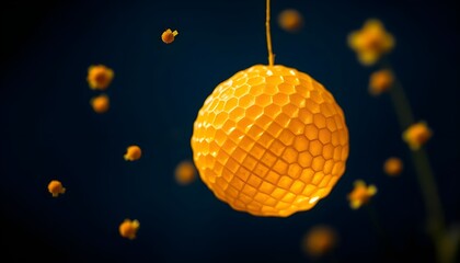 Captivating honeycomb structure nature 3d render dark background close-up organic design