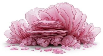 Arrangement of translucent petal like formations in a clustered design