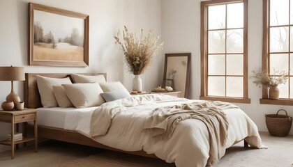 Cozy bedroom design modern home interior decor bright natural light serene atmosphere