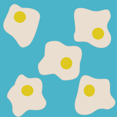 seamless pattern with eggs, fried egg
