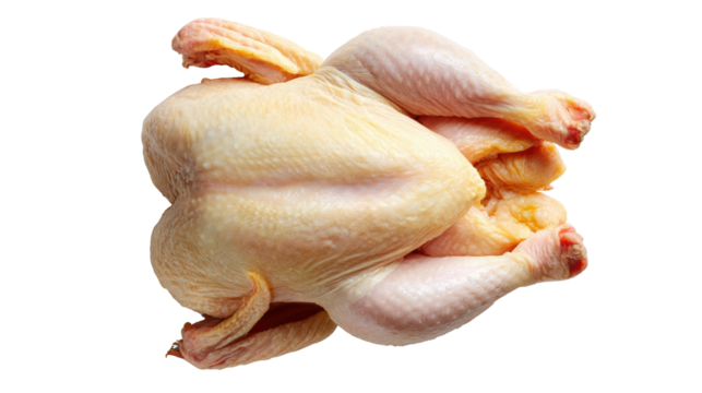 Raw chicken on a white isolated background.
