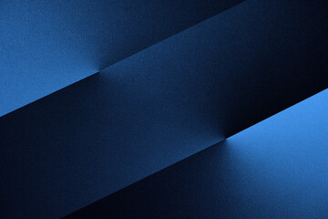 Black dark blue white abstract background. Geometric. Line stripe triangle angle corner diagonal 3d. Gradient. Light, shadow. Rough grain noise grange. Matte metal metallic.Technology business. Design