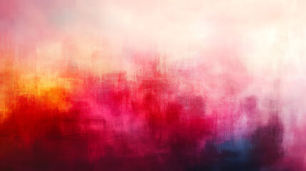 Naklejka premium Vibrant Abstract Painting Red, Orange, Pink, and Purple Hues with Textured Background