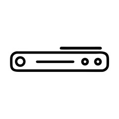 A minimalist line drawing of a modern digital video recorder (DVR)