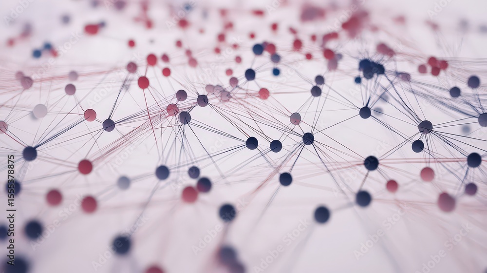 Poster Exploring network connections and data visualization trends in modern technology science-inspired graphs abstract environment