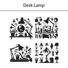 Modern Desk Lamp on Wooden Table in Home Office Interior – Minimalist LED Reading Light for Study, Work, Bedroom or Office Desk Setup – Sleek Contemporary Task Lighting with Warm Glow and Adjustable 