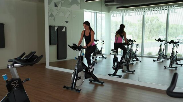 Woman on Spin Bike