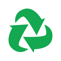 Curved Arrow Recycle Green Logo Vector, Modern Eco-Friendly Design.
