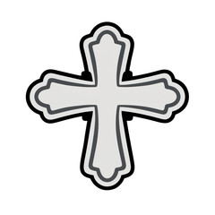 Obraz premium Elegant silver cross design transparent background