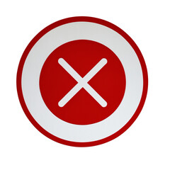 Obraz premium Red circle cross mark symbol negative sign transparent background
