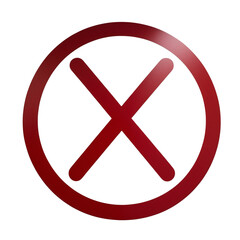 Obraz premium Red cross mark icon symbol transparent background