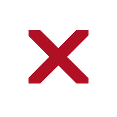 Fototapeta premium Abstract red cross symbol on black square transparent background